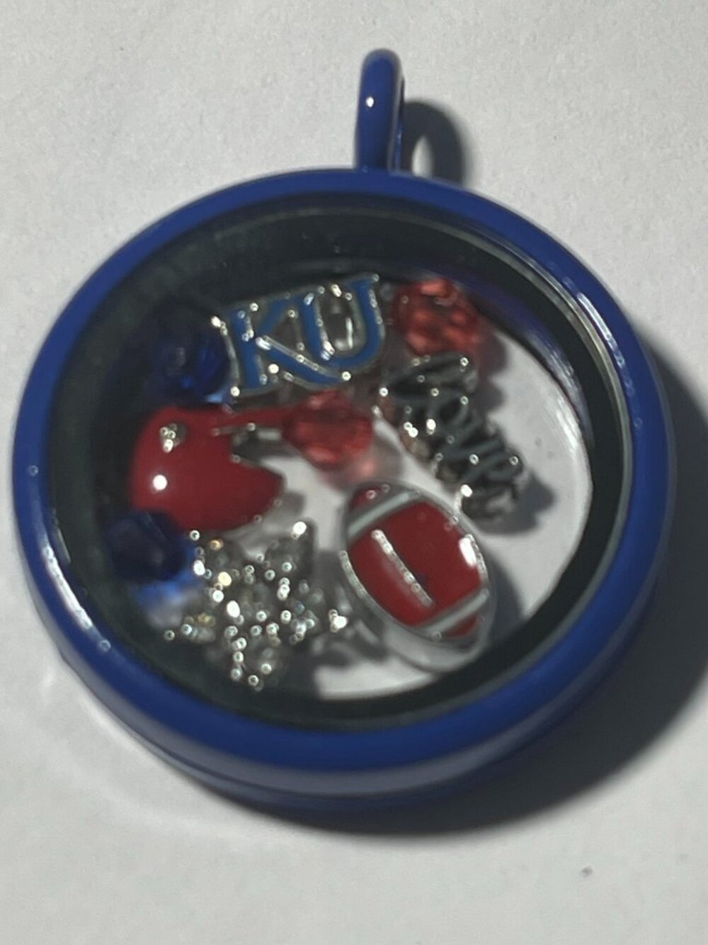 Kansas Jayhawks NCAA Memory Charm Locket w/ 22 IN chain NEW